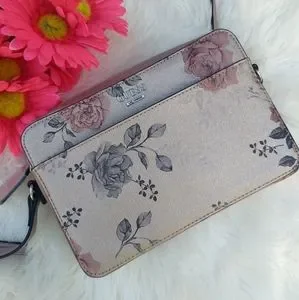 Guess Bags Rare Guess Rose Gold Floral Mini Campos Crossbody Bag Poshmark